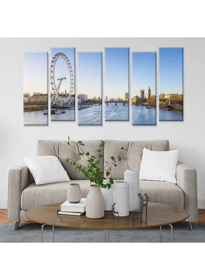 Sasb - Set Of 6 Wall Painting Without A Frame Multicolour 120 X 60cm - Image 1