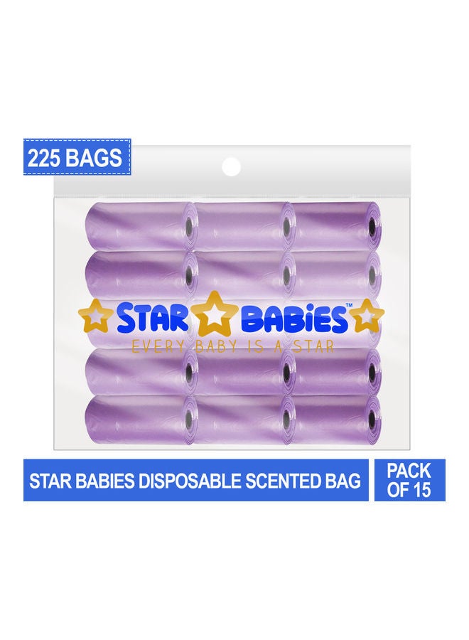 STAR BABiES Scented Bag Pack Of 15-Lavender (225Bags)-Regular - Image 1