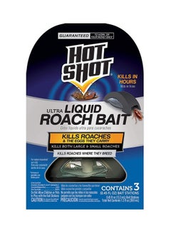 Hot Shot Pack Of 3 Ultra Liquid Roach Bait Black/Grey/White 39.9ml  - Image 2