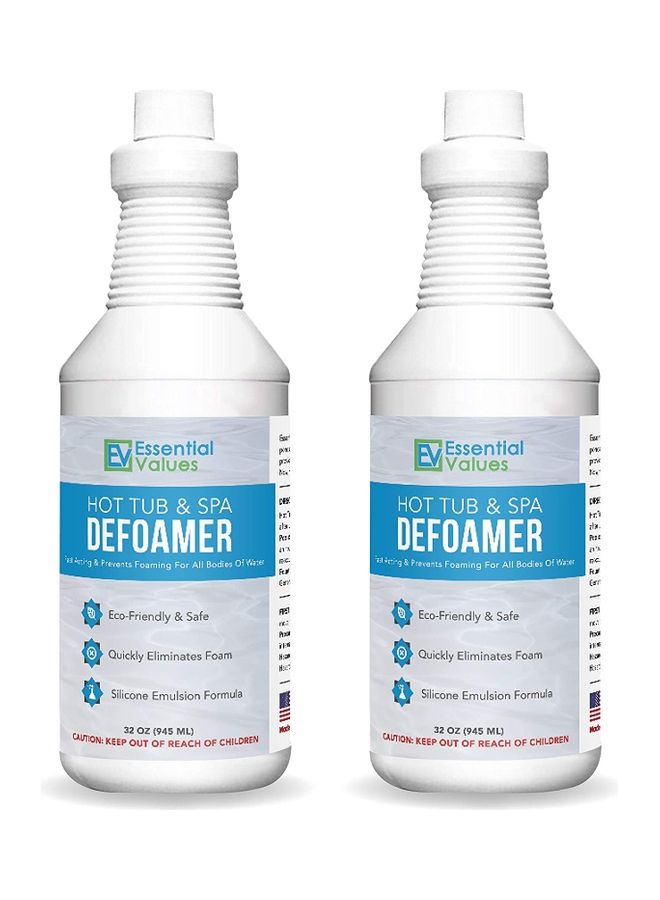 Essential Values Pack Of 2 Hot Tub And Spa Defoamer White/Blue 945ml  - Image 1
