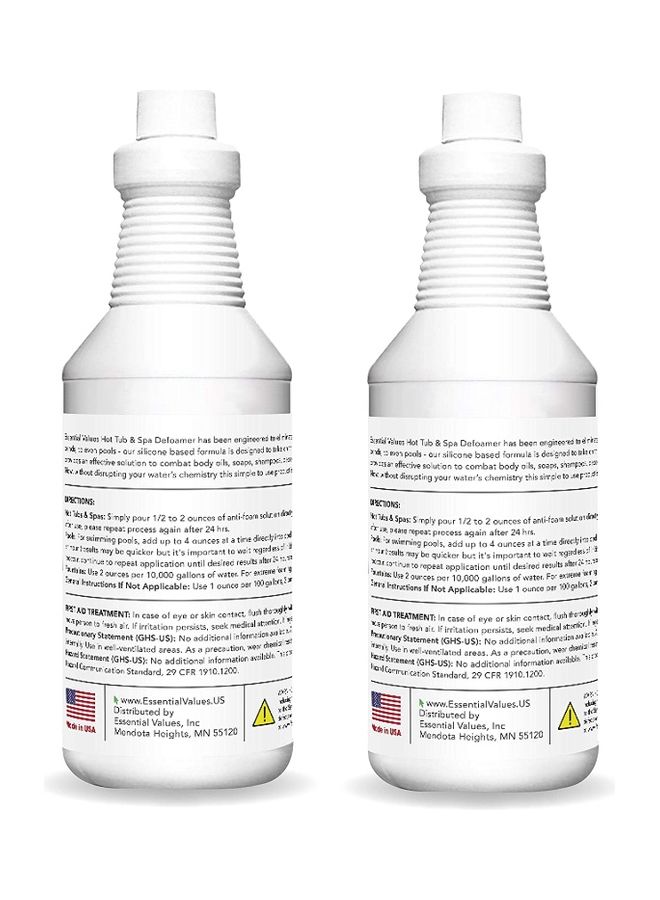 Essential Values Pack Of 2 Hot Tub And Spa Defoamer White/Blue 945ml  - Image 2