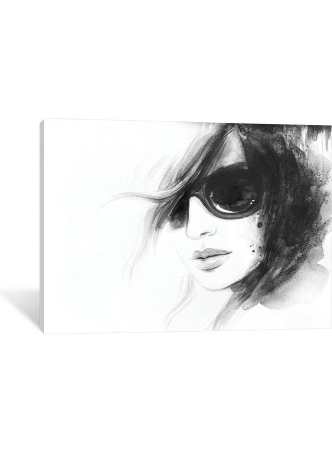 Sasb Wall Painting With Hidden Frame Black/White 40 X 30cm 