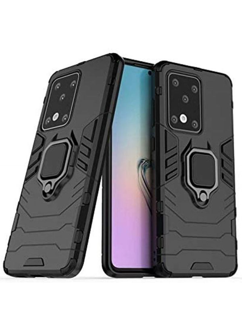Iron Man Plastic Protective Hard Case With Metal Ring Holder For Samsung Galaxy S20 Ultra Black  - Image 1