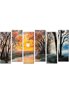Sasb Set Of 6 Wall Painting With Hidden Frame Multicolour 120 X 60cm  - Image 1