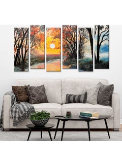 Sasb Set Of 6 Wall Painting With Hidden Frame Multicolour 120 X 60cm  - Image 2