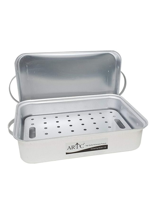 ARTC Aluminum Deep Baking Tray Oven Tray Rectangular Roaster Pan with Rack For Home Oven Silver 46cm x 32cmcm - Image 3