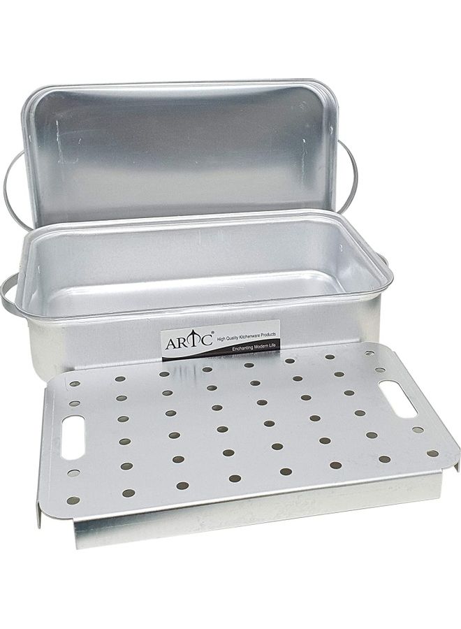 ARTC Aluminum Deep Baking Tray Oven Tray Rectangular Roaster Pan with Rack For Home Oven Silver 46cm x 32cmcm - Image 4