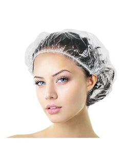 50 Pieces Large Waterproof Plastic Elastic Hair Bath Caps Clear 38inch