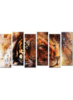 Set Of 6 Wall Painting Without A Frame Multicolour 120 X 60cm