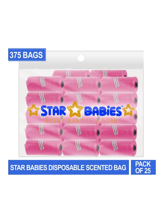 STAR BABiES Scented Bag Pack Of 25-Pink (375 Bags)-Regular