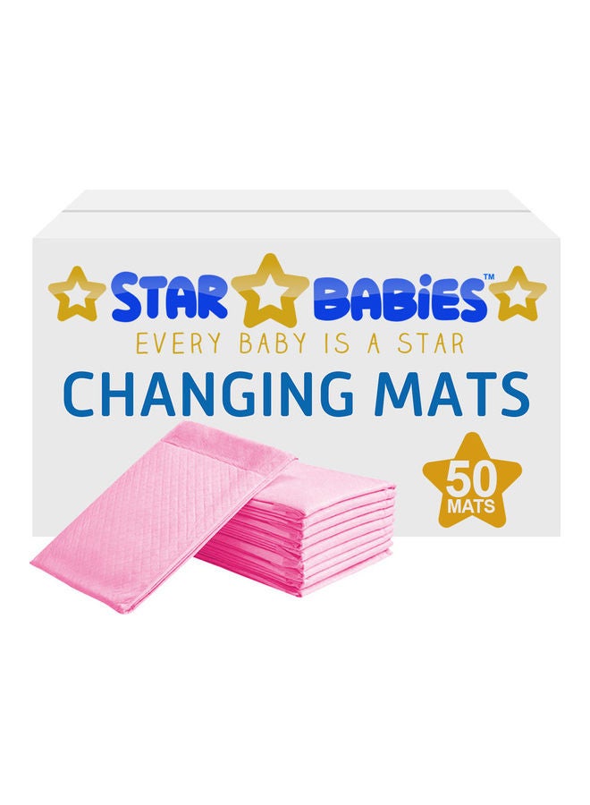 STAR BABiES Pack Of 50 Disposable Changing Mats - Pink