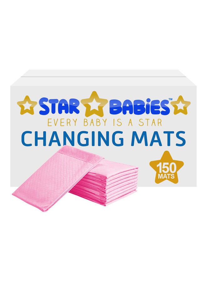 STAR BABiES Pack Of 150 Disposable Changing Mats - Pink - Image 1