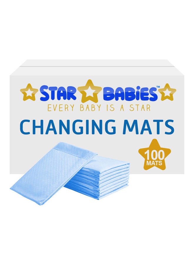 STAR BABiES Pack Of 100 Disposable Changing Mats - Blue