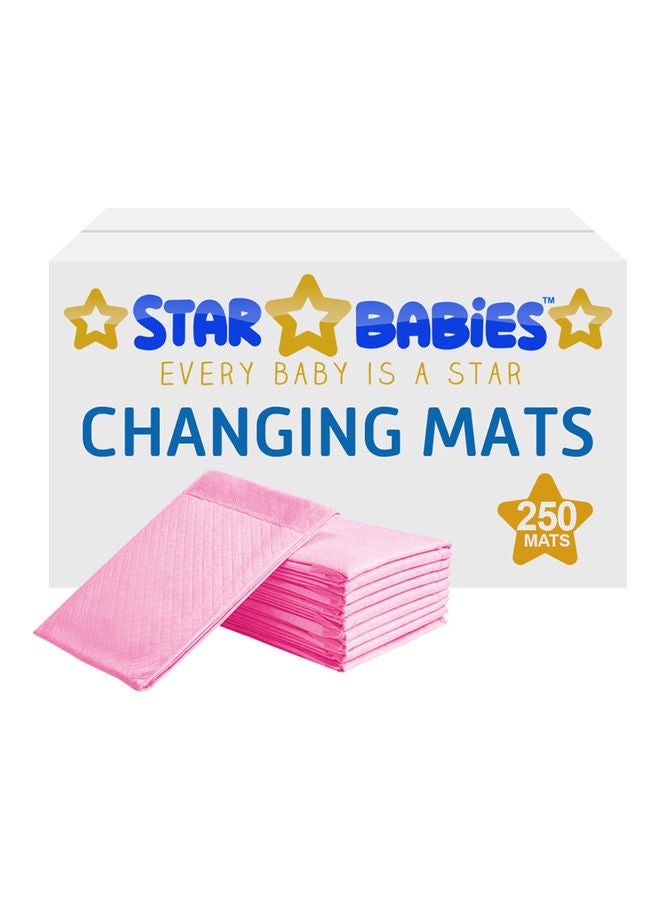 ستار بيبيز طقم مفارش تغيير الحفاضات للاستخدام مرة واحدة مكون من 250 قطعة - لون وردي - Image 1