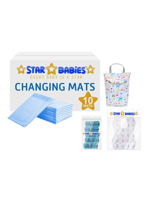 Changing Mat With Reusable Mat, Bib And Diaper Bag Set