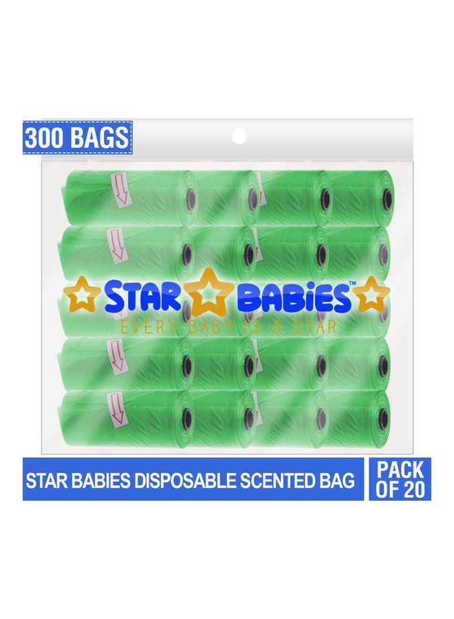 ستار بيبيز مجموعة أكياس معطرة مكونة من 20 عبوة بلون أخضر (300 كيس) - عادية - Image 1