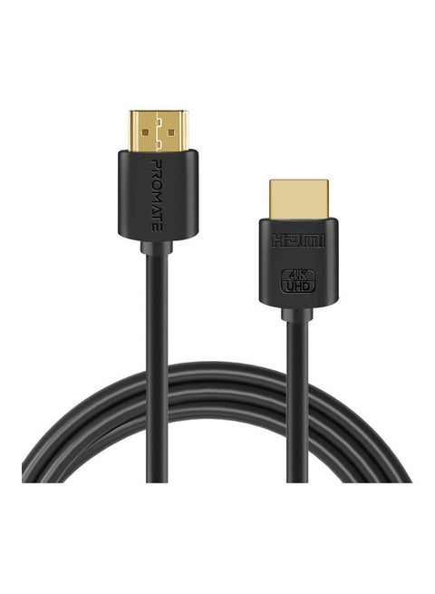 Promate 4K HDMI Cable, High-Speed 10 Meter HDMI Cable with 24K Gold Plated Connector and Ethernet, 3D Video Support for HDTV, Projectors, Computers, LED TV and Game consoles, ProLink4K2-10M Black