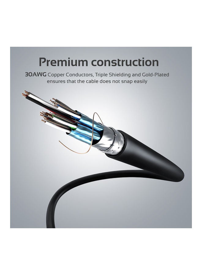 PROMATE - Promate 4K HDMI Cable, High-Speed 10 Meter HDMI Cable with 24K Gold Plated Connector and Ethernet, 3D Video Support for HDTV, Projectors, Computers, LED TV and Game consoles, ProLink4K2-10M Black - Image 1