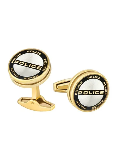 POLICE Stainless Steel Gold Plated Cufflinks