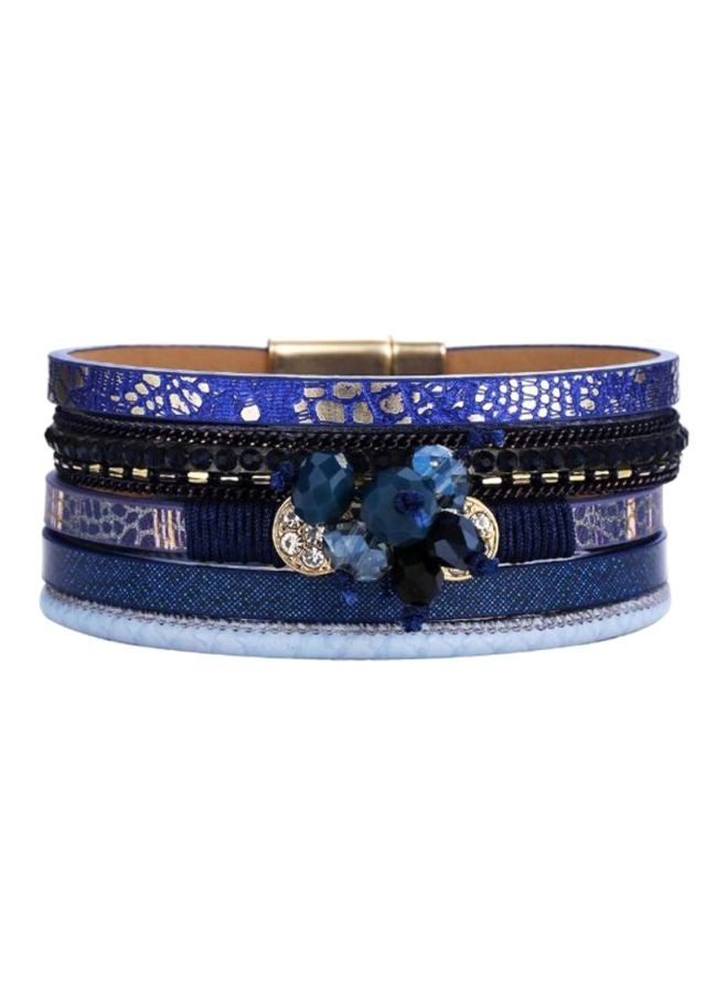 Sharpdo Leather Multi-Layer Wrap Magnet Bracelet - Image 1