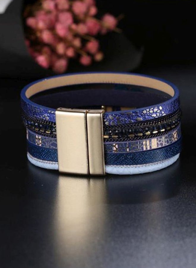 Sharpdo Leather Multi-Layer Wrap Magnet Bracelet - Image 2