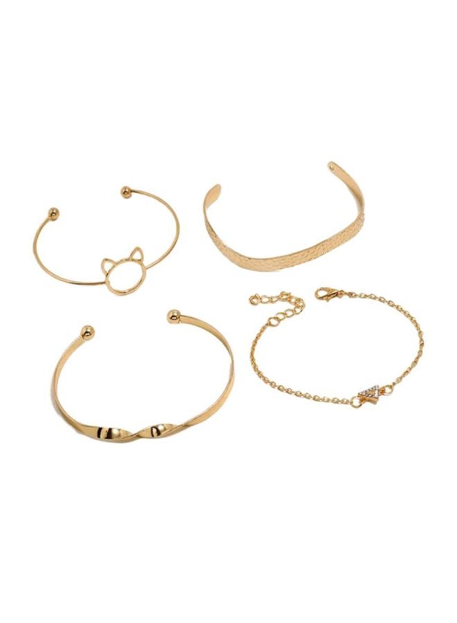 Sharpdo 4-Piece Alloy Adjustable Bracelet Set - Image 1