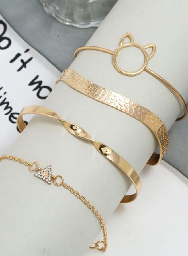 Sharpdo 4-Piece Alloy Adjustable Bracelet Set - Image 2