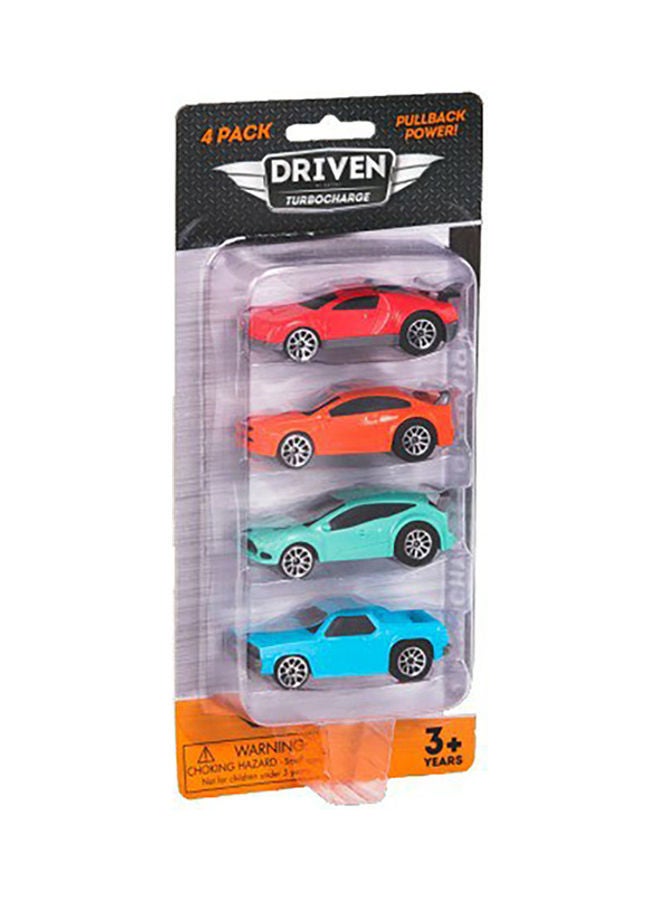 4-Piece Pull Back Power Stock Cars Blister