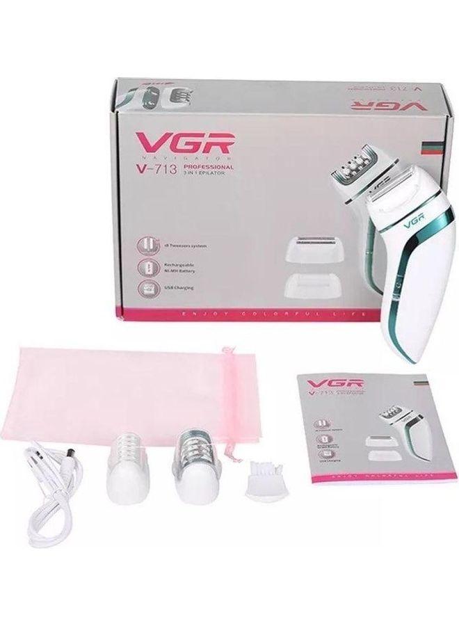 في جي آر آلة إزالة شعر الجسم طراز V-713 أبيض - Image 2