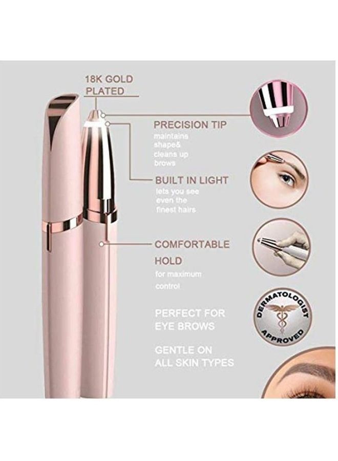 Waterproof Eyebrow Trimmer for Women - Light Hair Removal Light Pink - Image 2