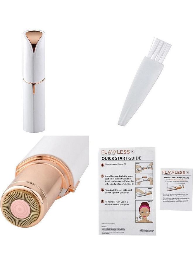 Facial Hair Remover Portable Epilator White/Gold - Image 3