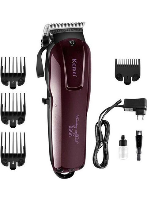 KM-2600 Professional Hair Clipper Dry For Men Red/Black
