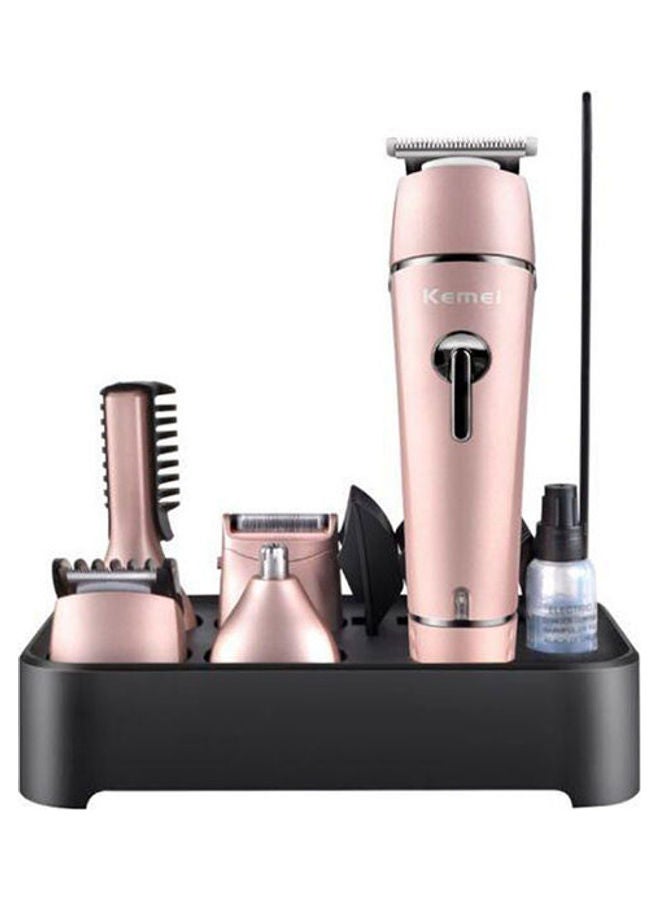 Kemei KM-1015 Super Grooming Kit 10 In 1 For Men Pink - Image 1