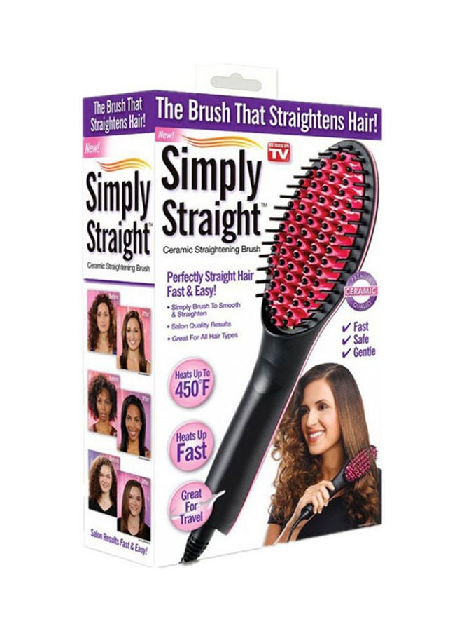 SIMPLY STRAIGHT Ceramic Straightening Brush Black/Pink - Image 1