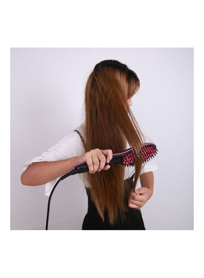 SIMPLY STRAIGHT Ceramic Straightening Brush Black/Pink - Image 3