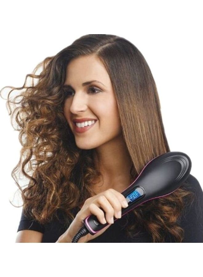 SIMPLY STRAIGHT Ceramic Straightening Brush Black/Pink - Image 4