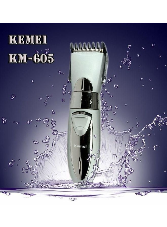 Kemei KM-605 Hair Trimmer Silver/Gold - Image 2