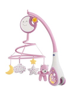 Next2Dreams Baby Mobile with Music Box for Cot and Bed - 3 in 1 Baby Mobile Compatible with Next2Me Cot, with Sound Effects, Soft Night Light Projector and Classical Music - 0+ Months, Pink