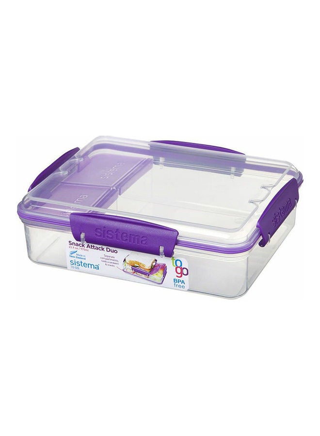 sistema Transperant Snack Attack Food Container Clear/Purple 975ml