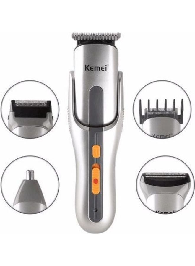 Kemei KM-680A 5-in-1 Multi-Function Electric Hair Trimmer Silver - Image 1