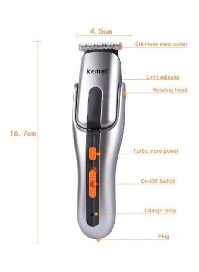 Kemei KM-680A 5-in-1 Multi-Function Electric Hair Trimmer Silver - Image 3