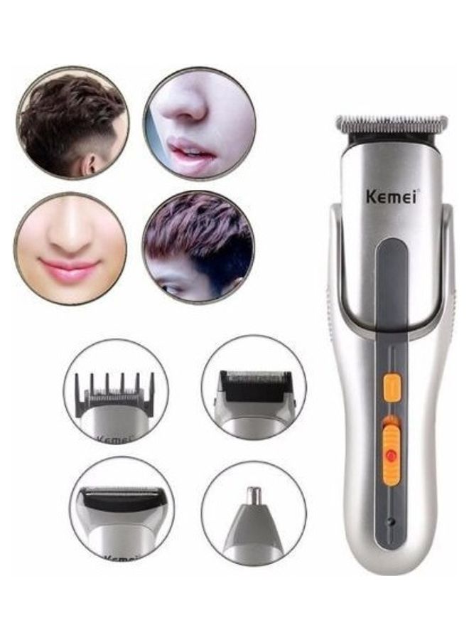 Kemei KM-680A 5-in-1 Multi-Function Electric Hair Trimmer Silver - Image 4