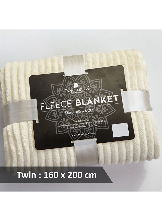 Donetella Ribbed Blanket Fleece Ivory Twin none  - Image 5