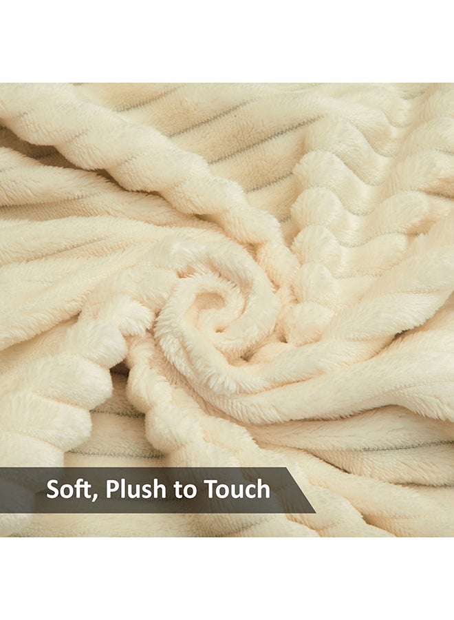 Donetella Ribbed Blanket Fleece Ivory Twin none  - Image 3