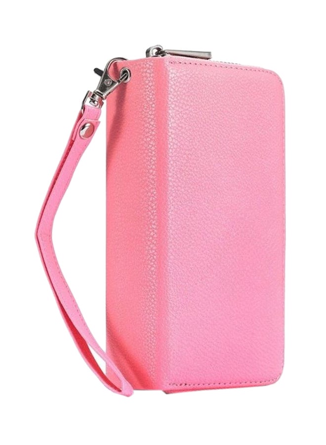 Leather Wallet Case For Apple iPhone 12/12 Pro Pink - Image 3