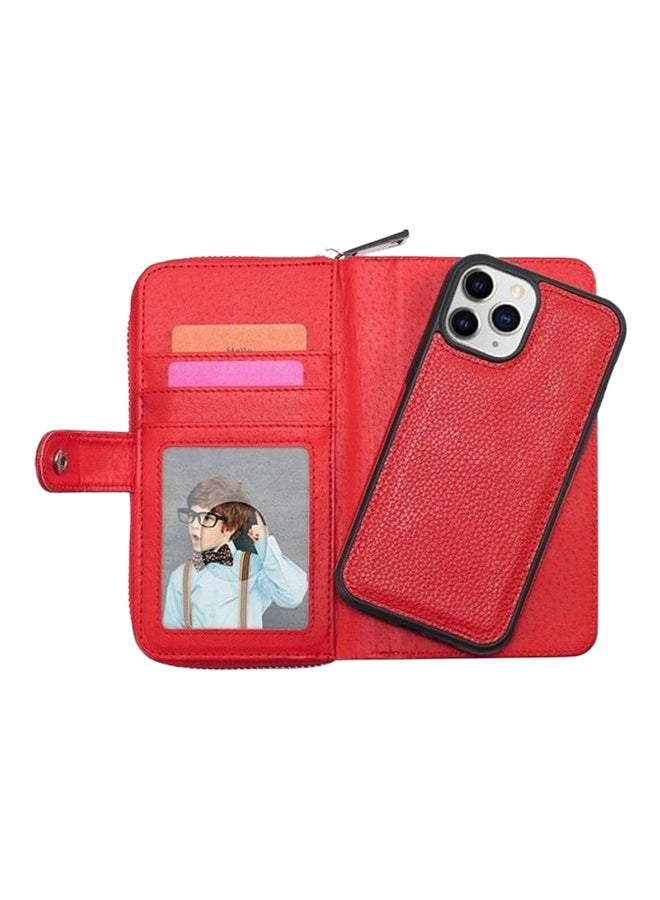 Generic - Leather Wallet Case For Apple iPhone 12/12 Pro Red - Image 1