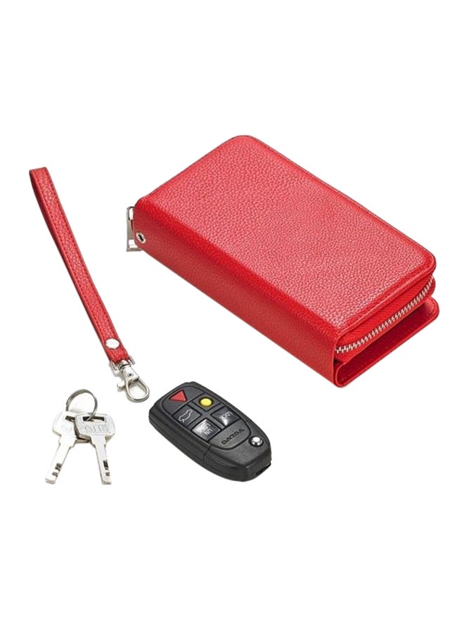 Generic - Leather Wallet Case For Apple iPhone 12/12 Pro Red - Image 1