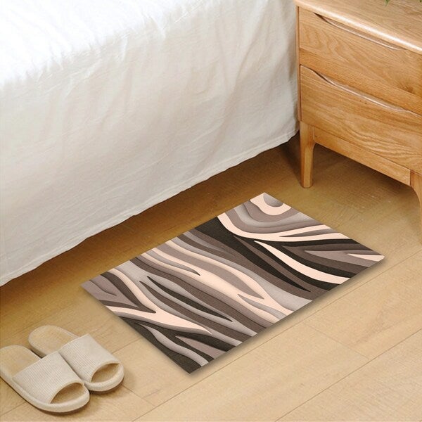 1-Piece Simple Geometric Patterned Anti-Slip Floor Rug Brown 40x60cm  - Image 5