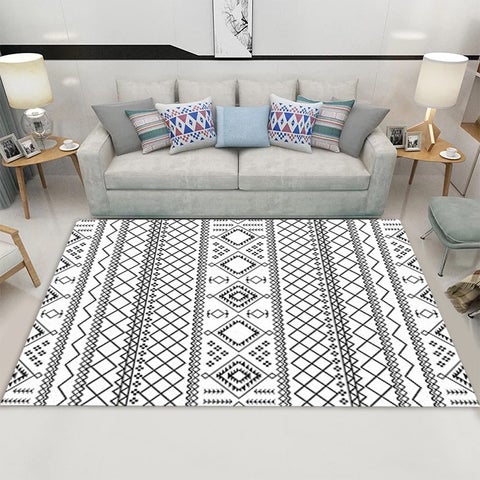 Geometric Patterned Floor Rug Carpet Multicolour 40x60cm