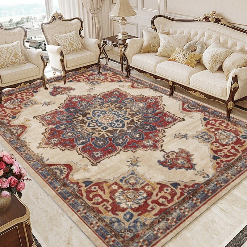 Nordic Ethnic Style Rectangle Anti-Slip Floor Rug Multicolour 60x90cm  - Image 1